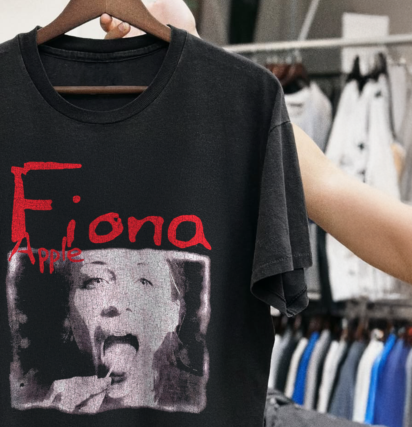 FIONA APPLE SUCKER *90s ENERGY* LIMITED BLACK T-SHIRT