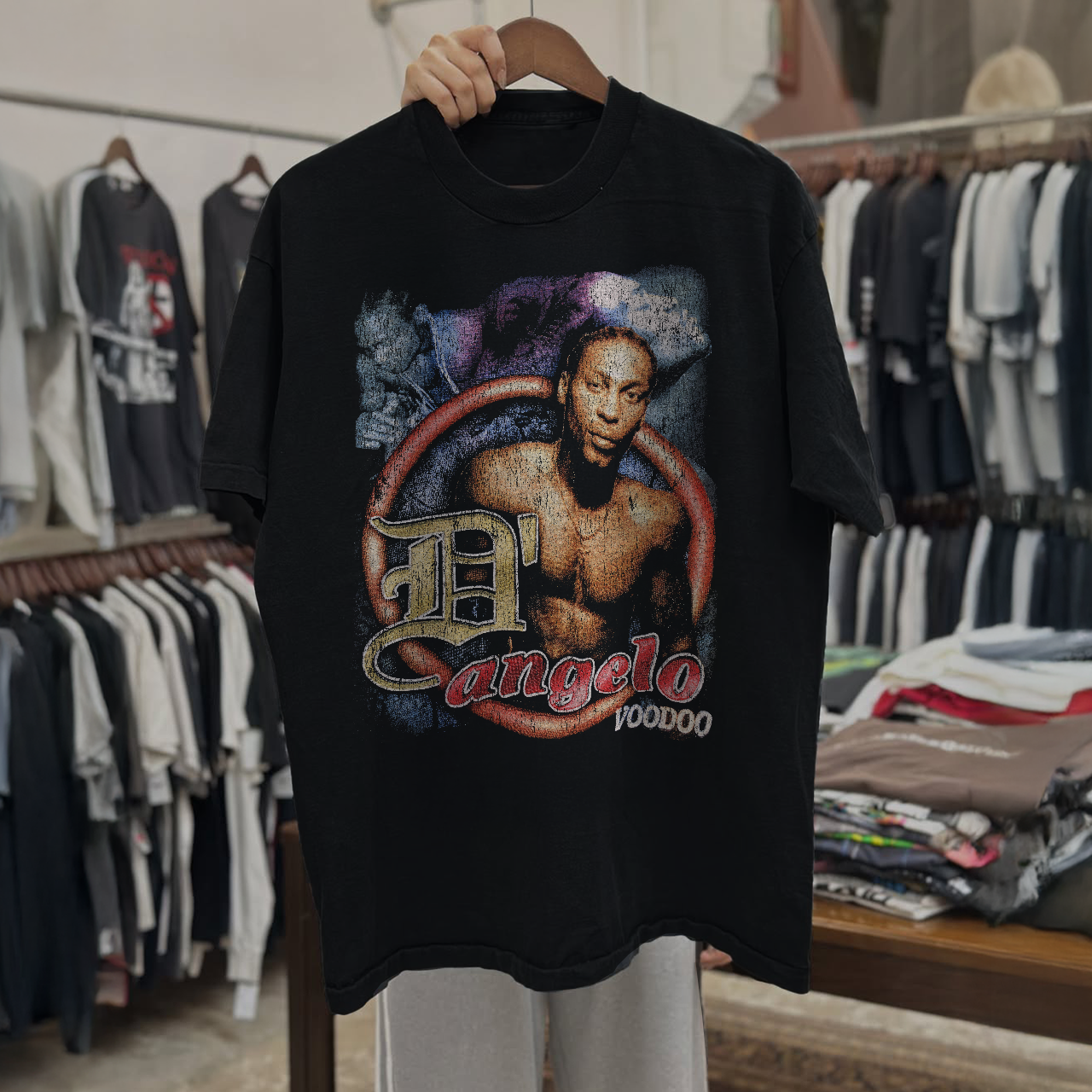 D'ANGELO VOODOO TRIBUTE 90s ENERGY VINTAGE LIMITED BLACK T-SHIRT