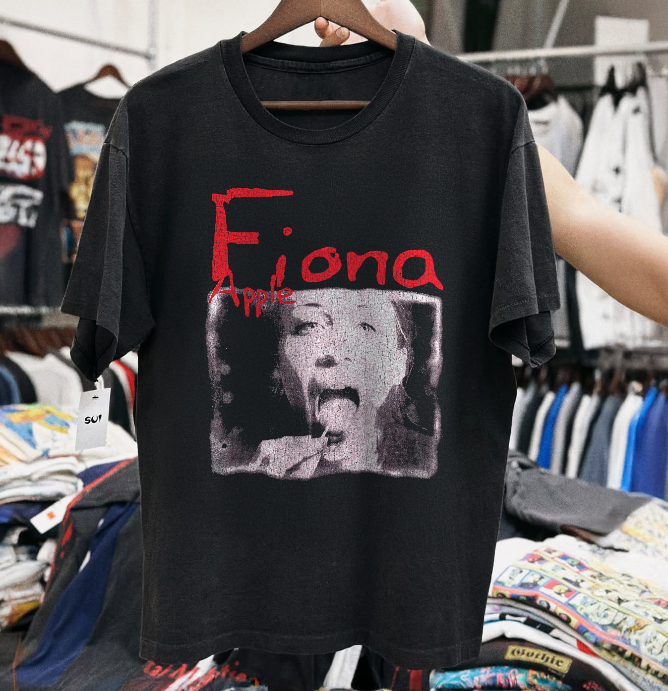 FIONA APPLE SUCKER *90s ENERGY* LIMITED BLACK T-SHIRT