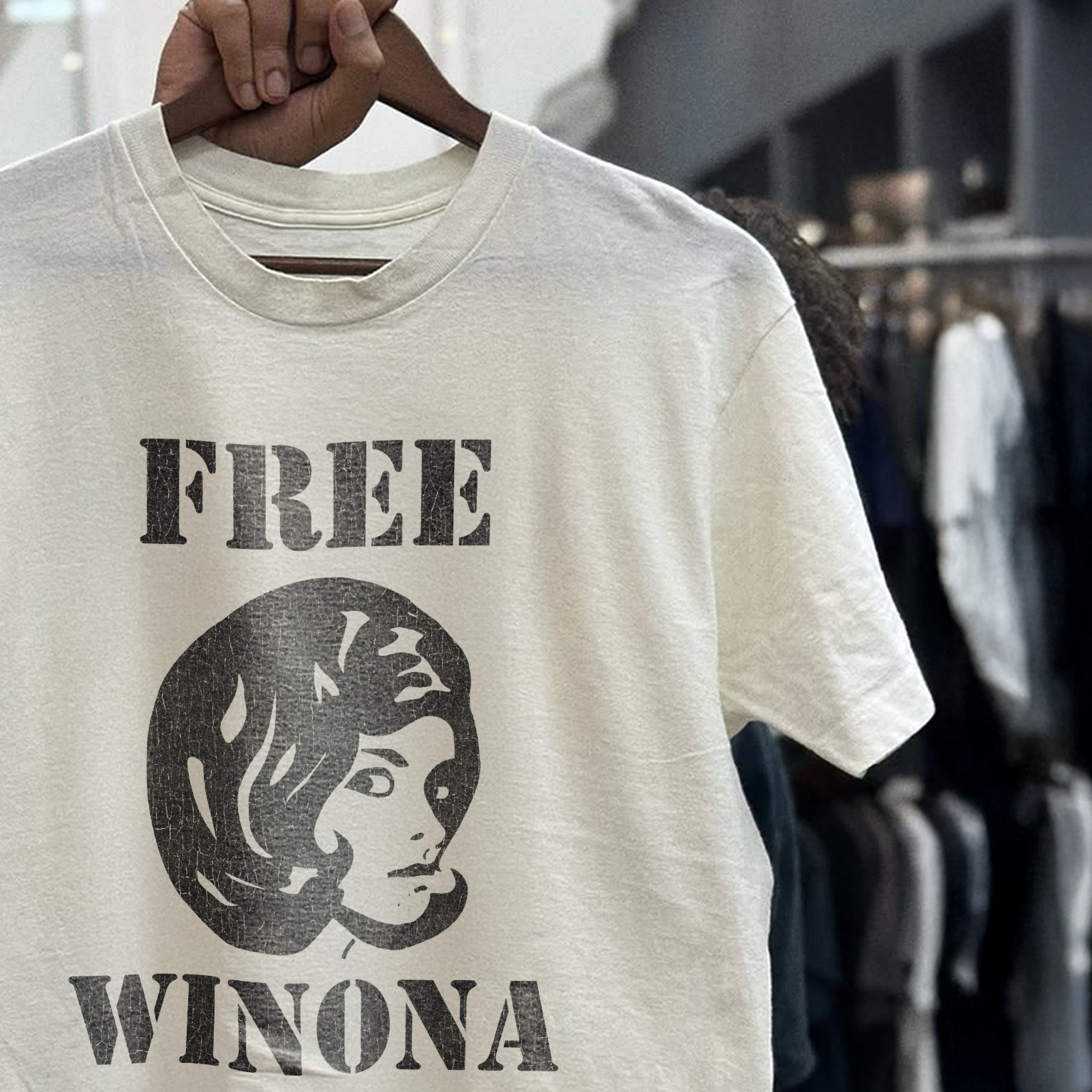 FREE WINONA *90s ENERGY* WINONA RYDER WHITE T-SHIRT