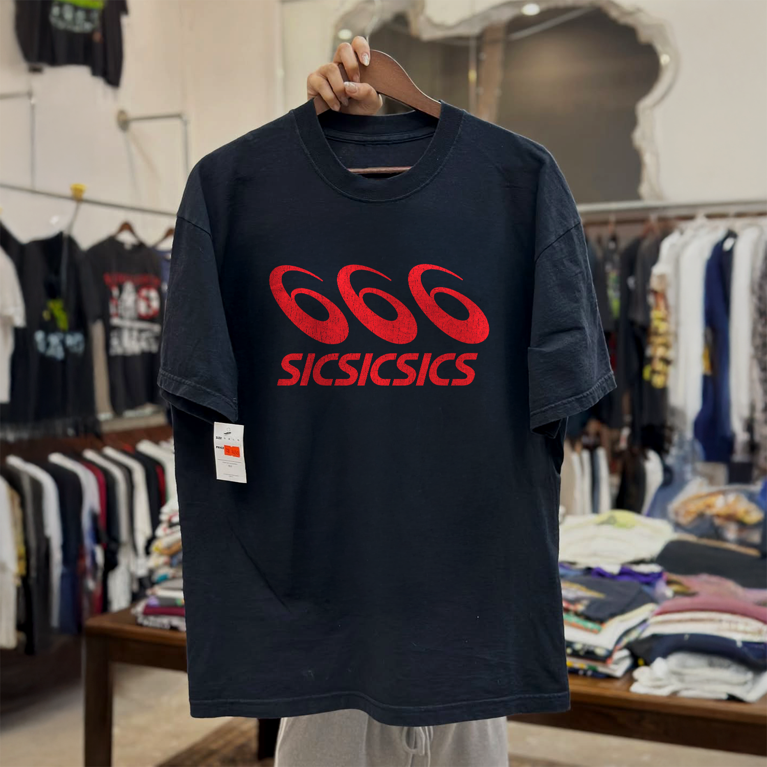 SICSICSICS '666' *Y2K ENERGY* BLACK T-SHIRT