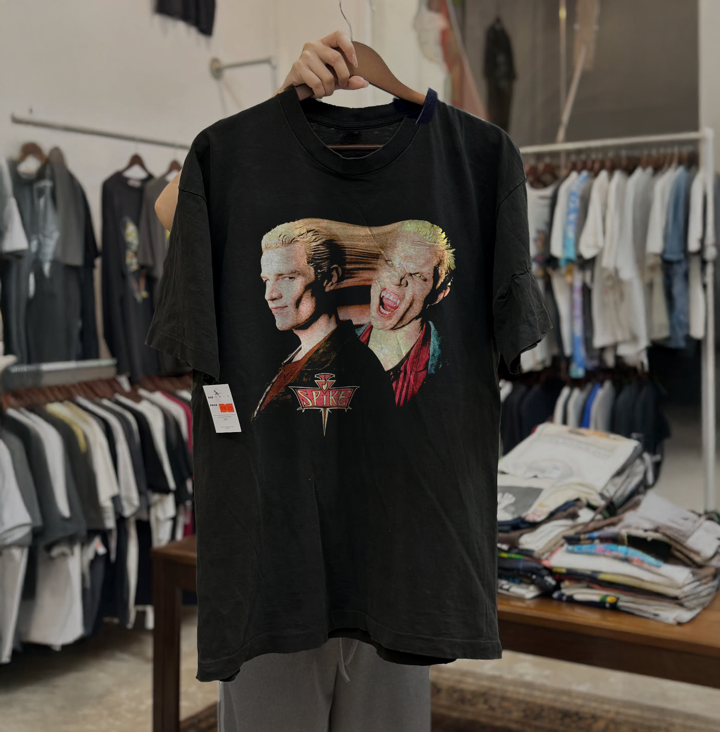 SPIKE 'BUFFY THE VAMPIRE SLAYER' *90s ENERGY* LIMITED BLACK T-SHIRT