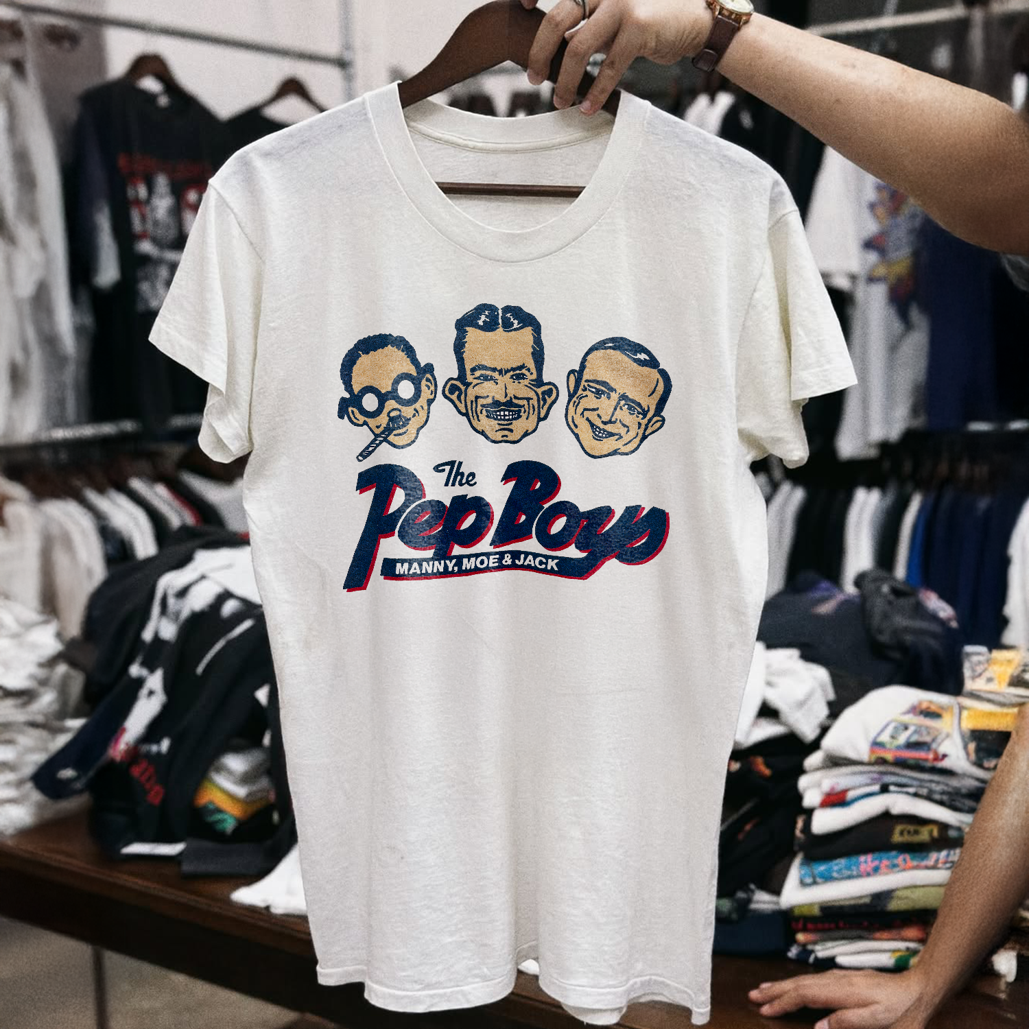 THE PEP BOYS LIMITED BANGER (80s ENERGY) WHITE T-SHIRT